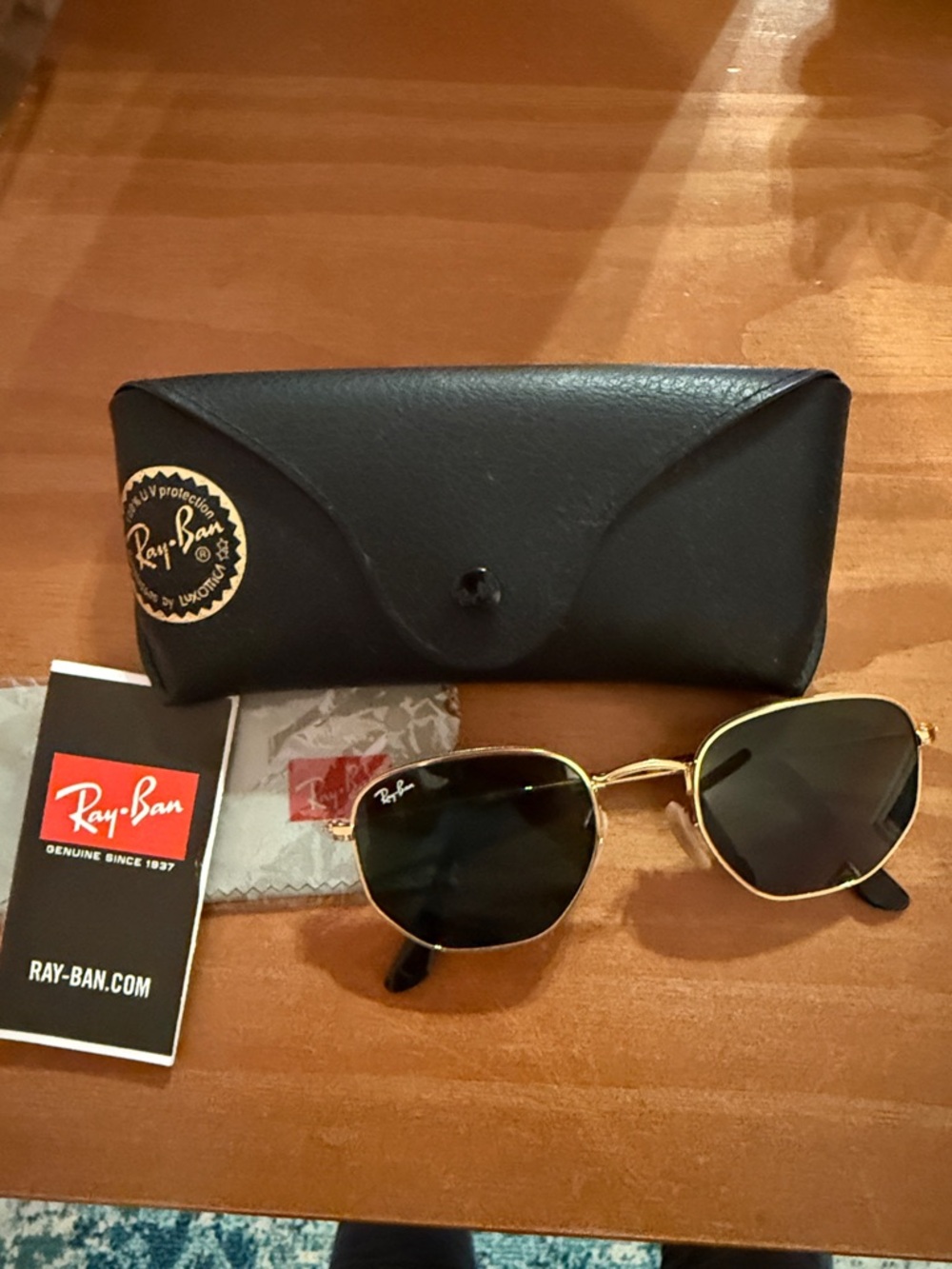 Ray Ban hexagon gold frame sunglasses